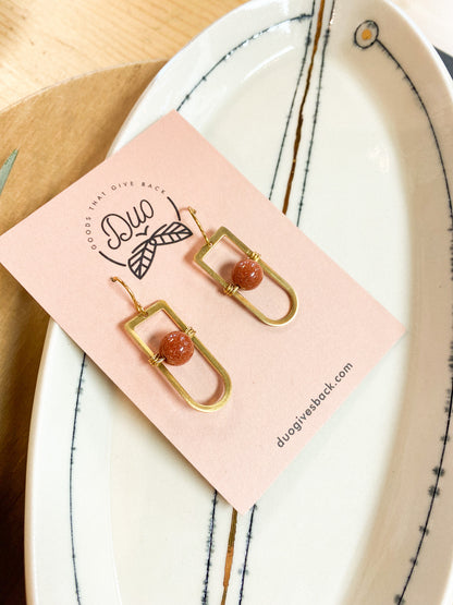 Sierra Stone Earrings | Brass by DUO Goods