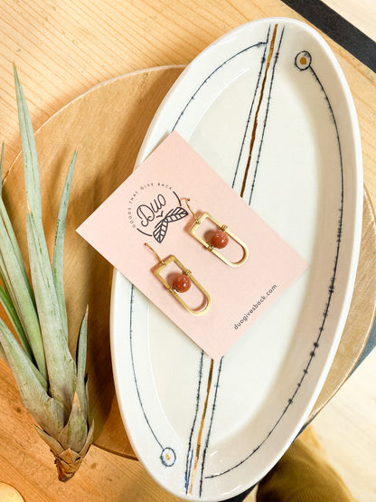 Sierra Stone Earrings | Brass by DUO Goods