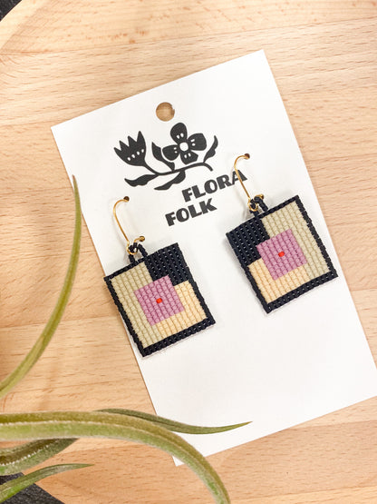 Bonsa Quilt Earrings by Flora Folk