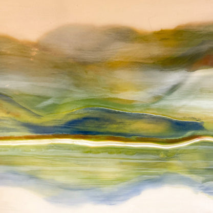 Abstract landscape with blurred colors and shapes