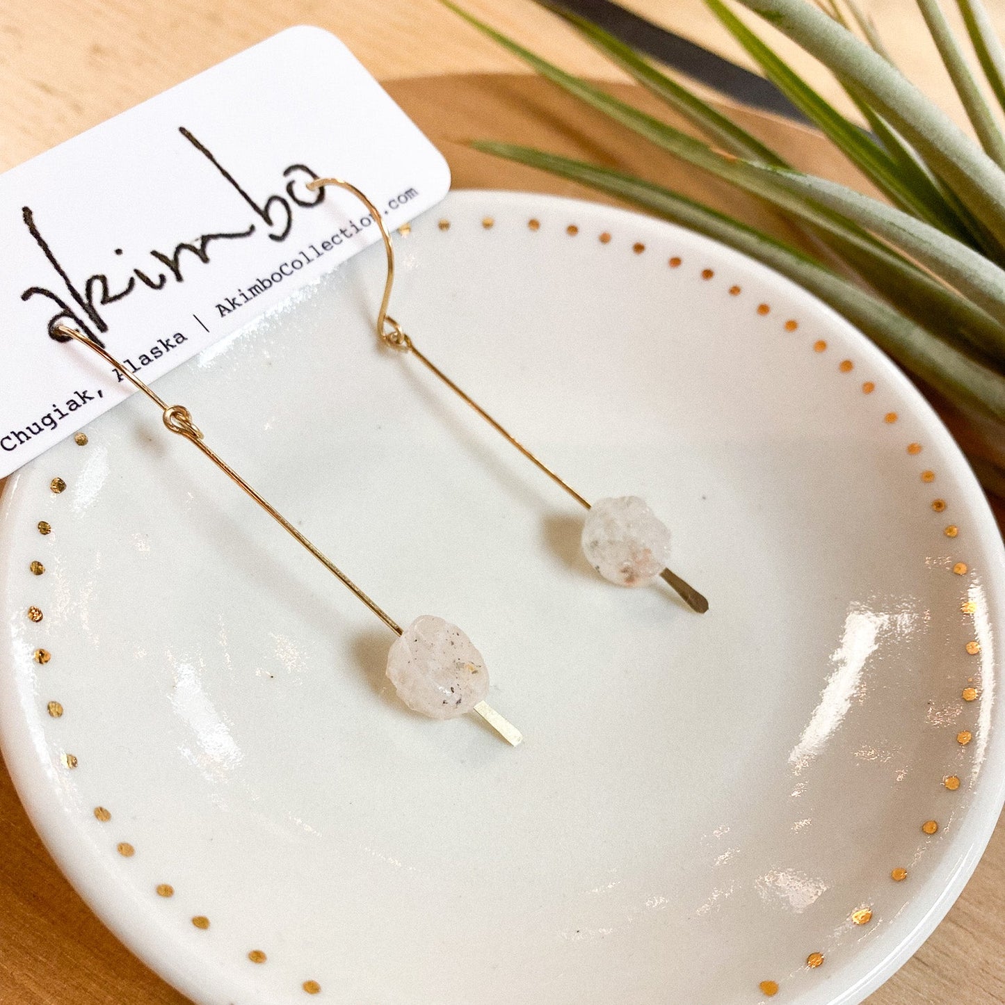 Druzy Drop Earrings by Akimbo Collection