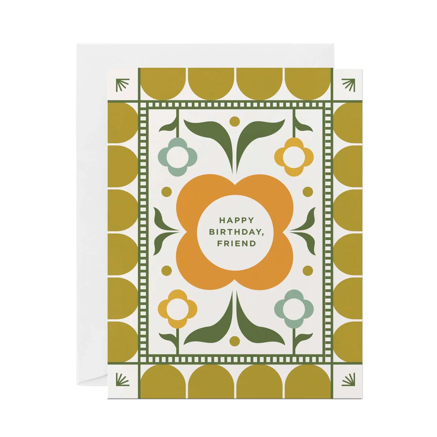 Modern Orange Birthday Greeting Card by Line & Kind Paper Co.