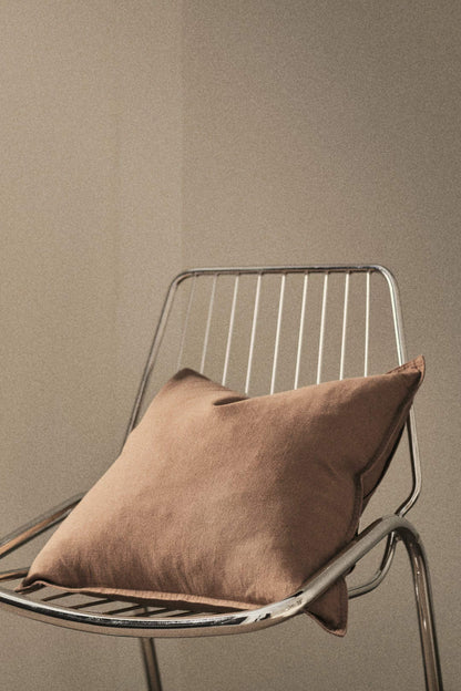 Linen Blend 20"x20" Accent Pillow | Dusty Brown