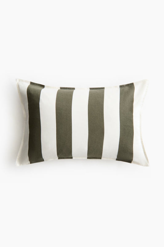 Linen Blend 16"x24" Accent Pillow | Olive Stripes