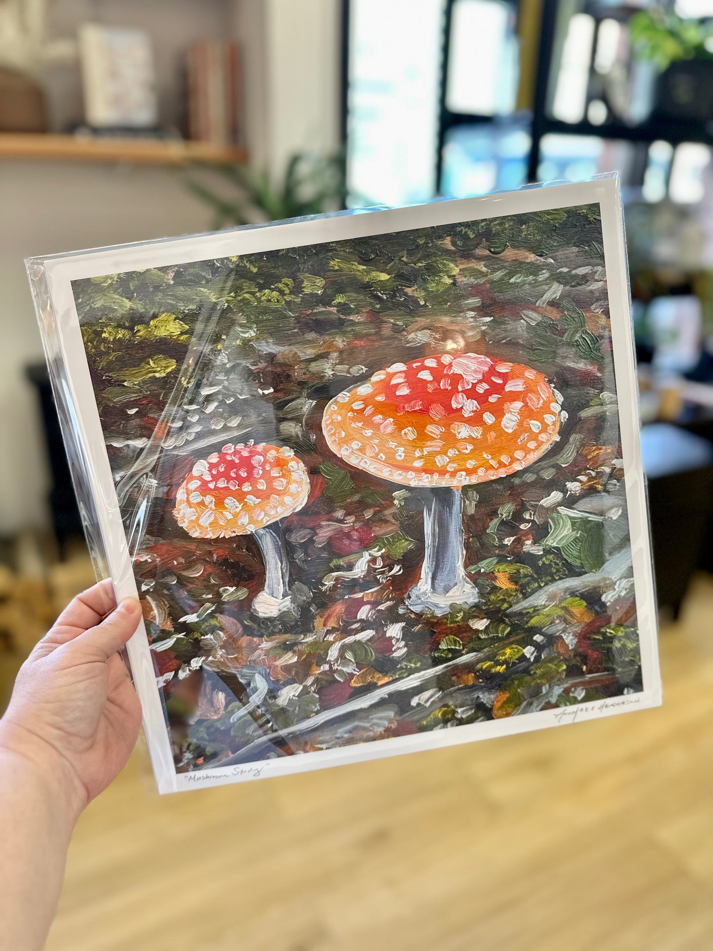 Mushroom Study 13x13 Print by AnnMarie Henderson Art