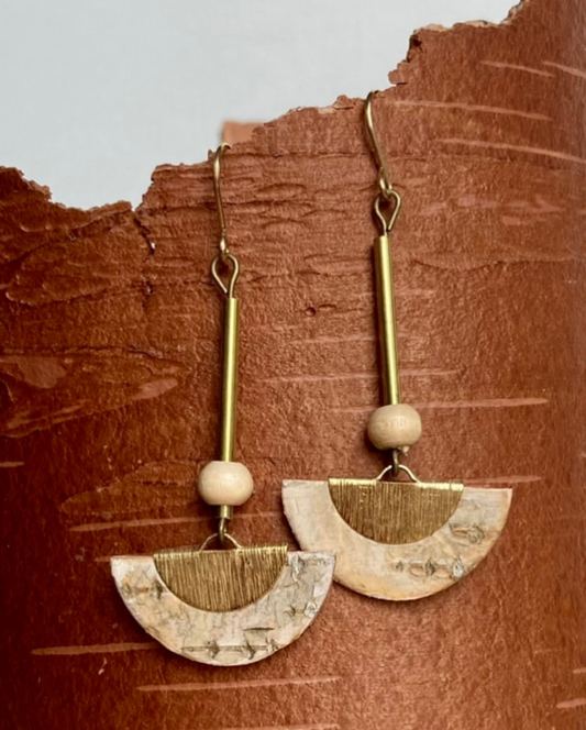 Birch Bark Fan Earrings | Brass by DUO Goods