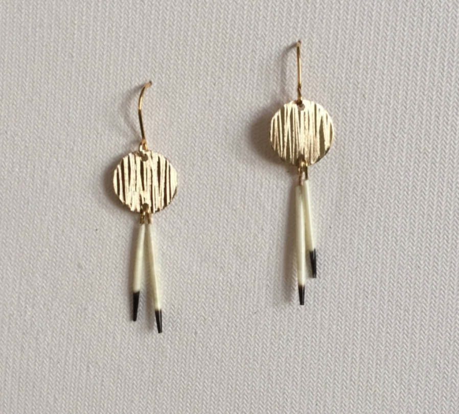 Quill Brass Earrings by DUO Goods