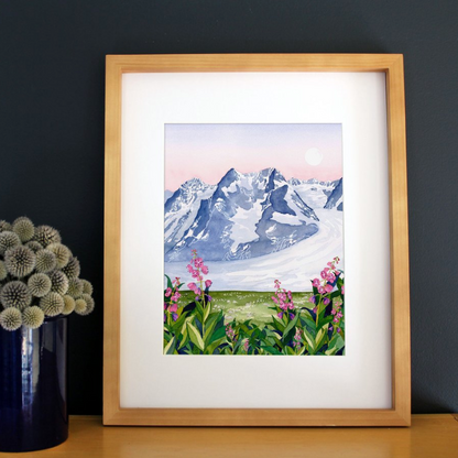 Land of Ice + Fireweed 16x20 Print by Jill Richie