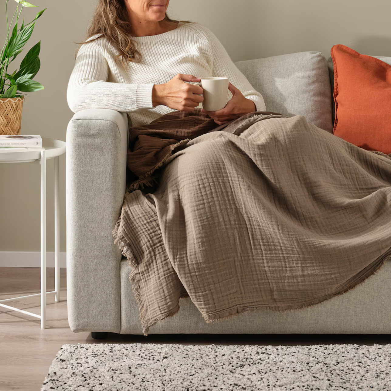 Sheer Cotton Throw Blanket | Morel