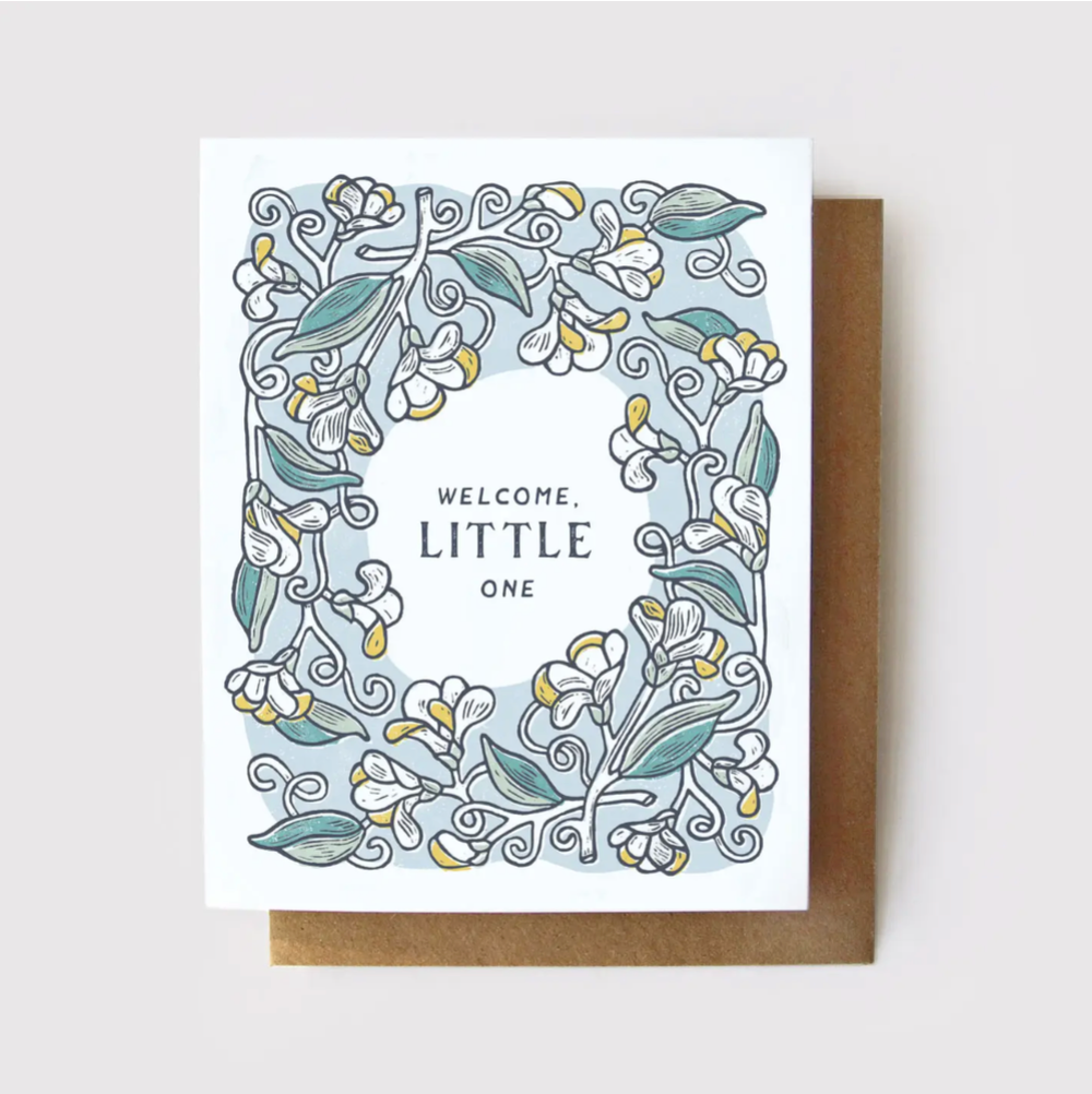 Welcome, Little One Sweet Pea Card by Root & Branch Co.