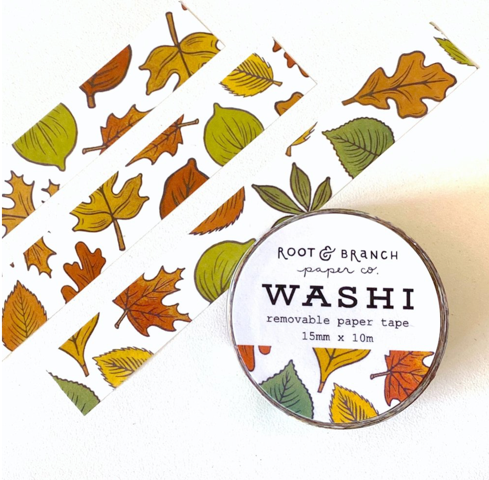 Fall Leaves Washi Tape by Root & Branch Paper Co.