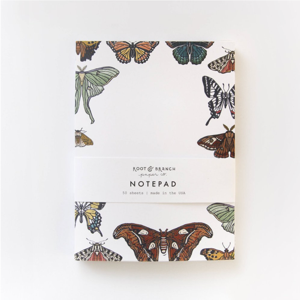 Butterfly + Moth Notepad by Root & Branch Paper Co.