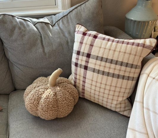 Harvest Season Boucle Pumpkin Pillow