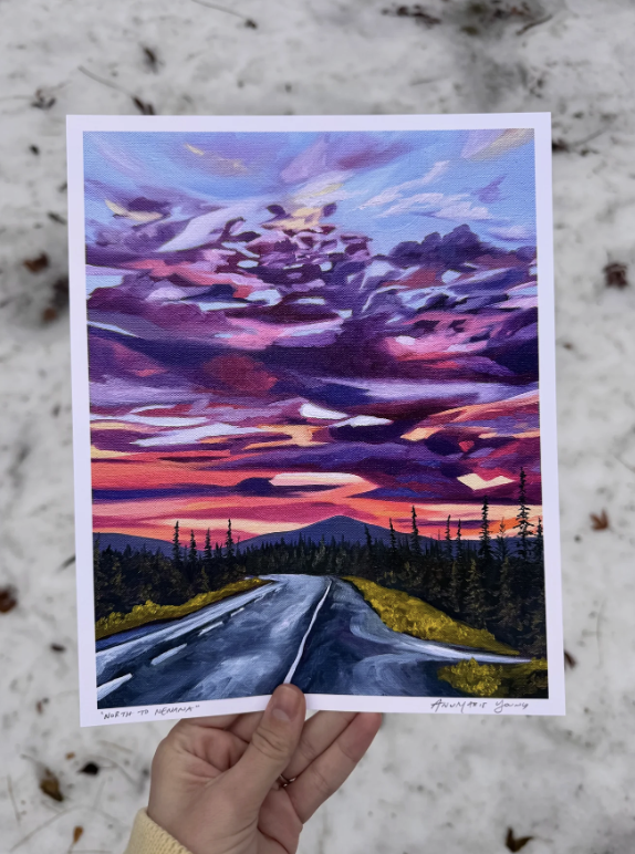 North to Nenana 11x14 matted Print by AnnMarie Henderson