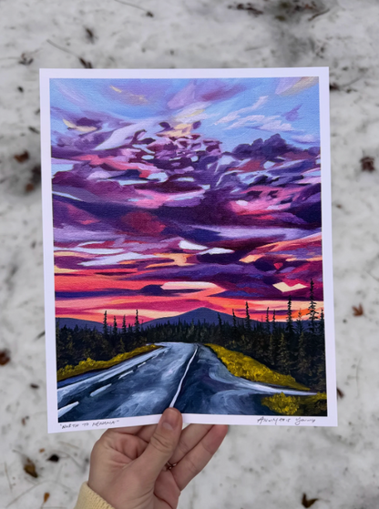North to Nenana 11x14 matted Print by AnnMarie Henderson