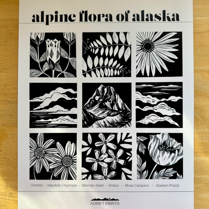 Alpine Flora Poster by Adrift Prints