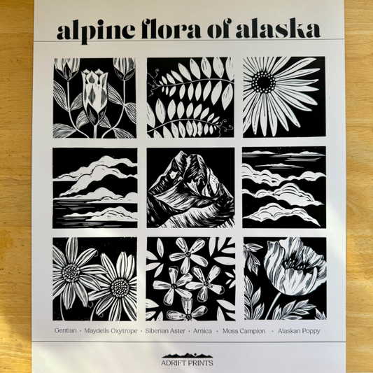 Alpine Flora Poster by Adrift Prints