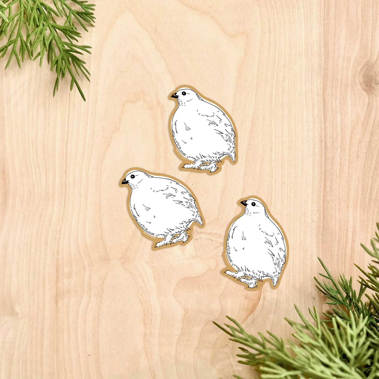 Ptiny Ptarmigan Mini Sticker by Printworthy