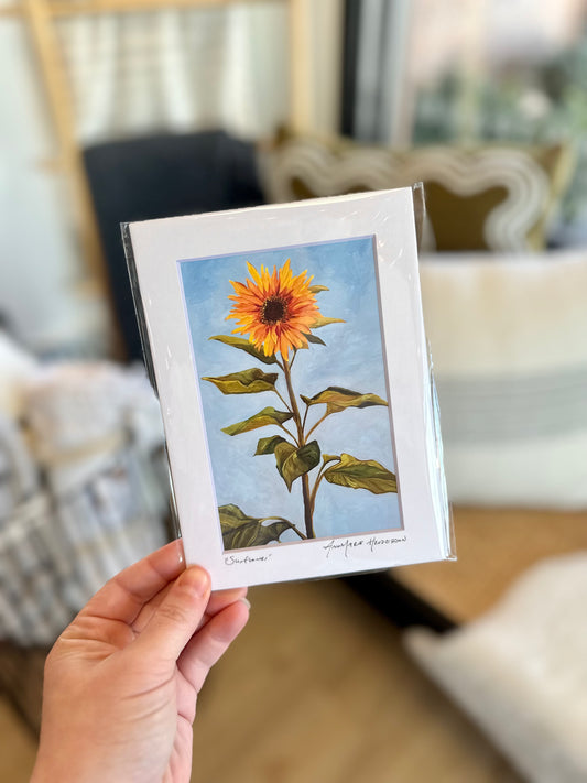 Sunflower 4x6 Matted Print by AnnMarie Henderson