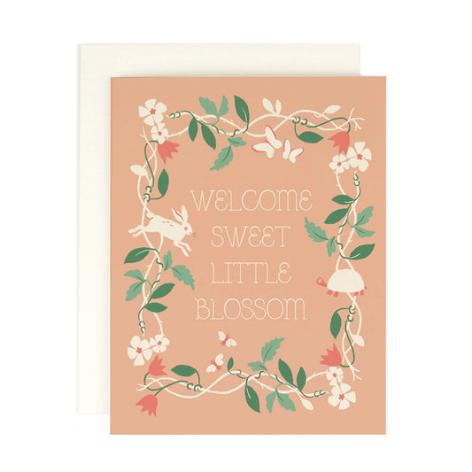 Welcome Sweet Little Blossom Greeting Card by Amy Heitman