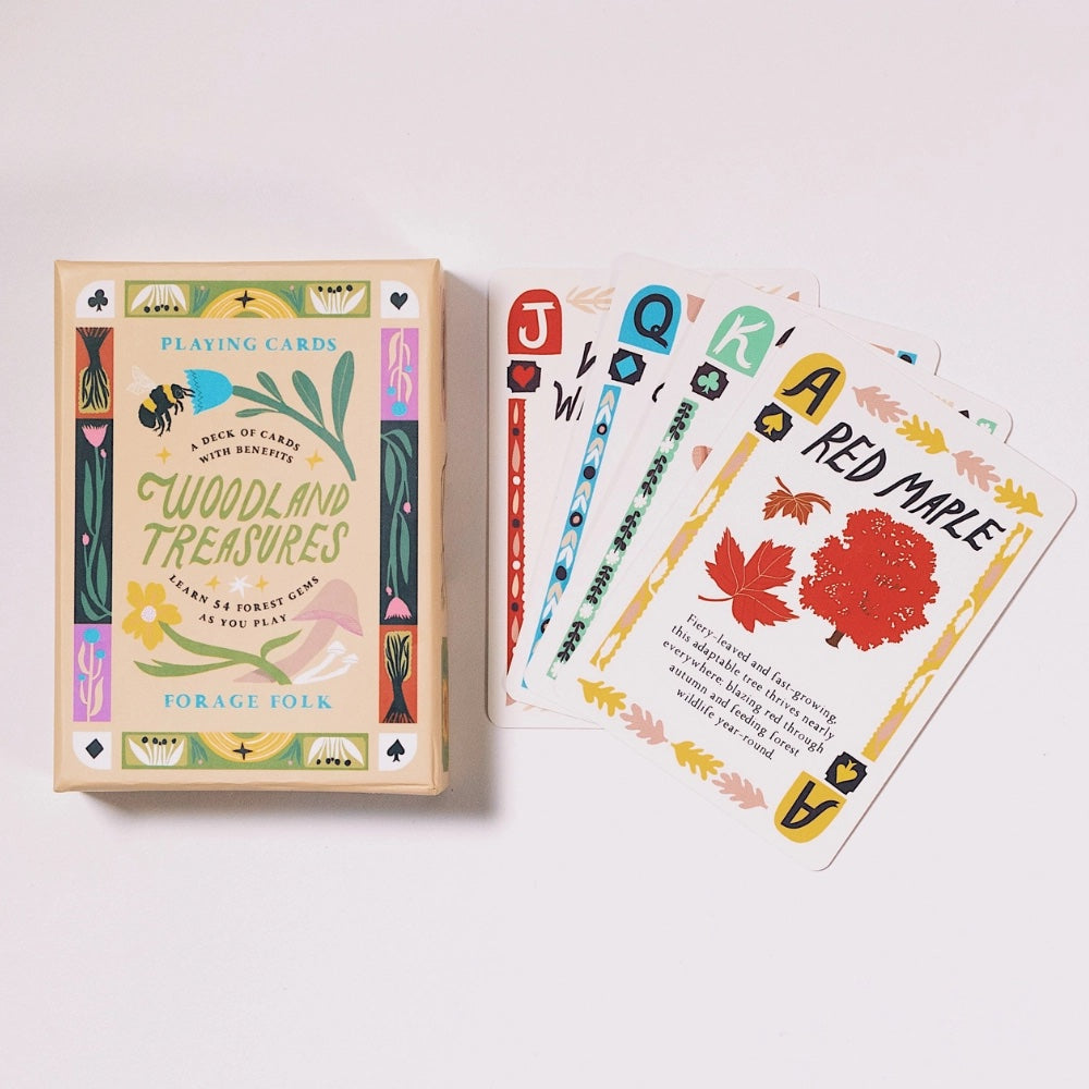 Woodland Treasures Forest Plants Deck of Playing Cards by Forage Folk