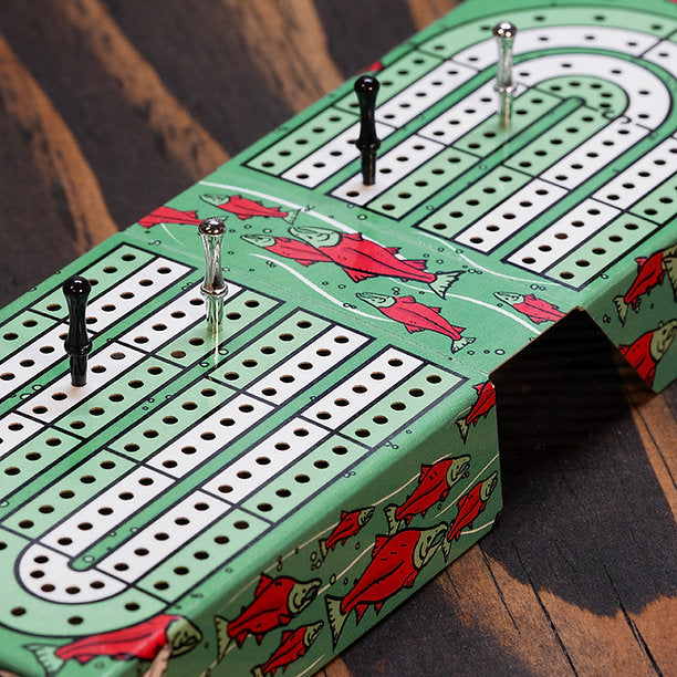 The Sockeye Pack Travel Cribbage Set by Cardboard Cribbage