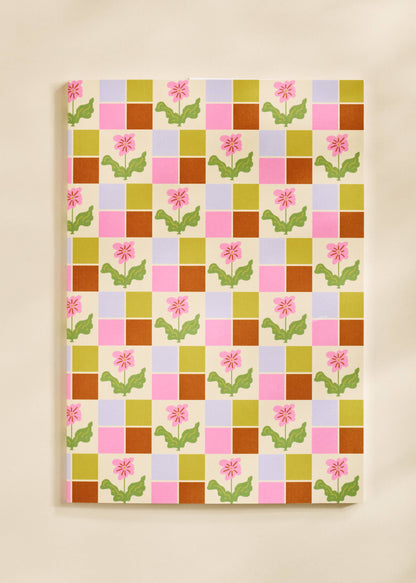 Bloom Checkered Grid Notebook by One & Only Paper