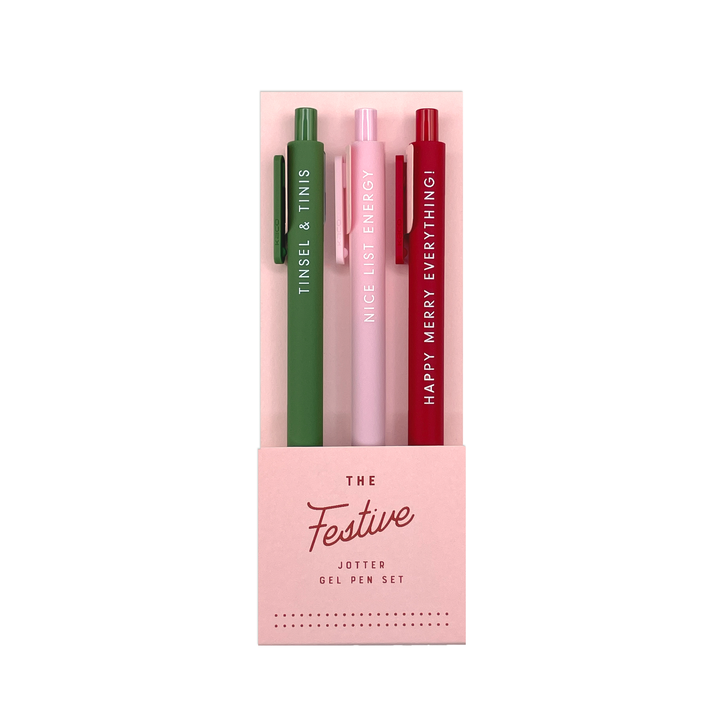 Festive Jotter Gel Pen | Set of 3 by Ruff House Print Shop