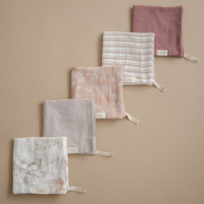 Violet 5-Piece Washcloth Set by Crane Baby