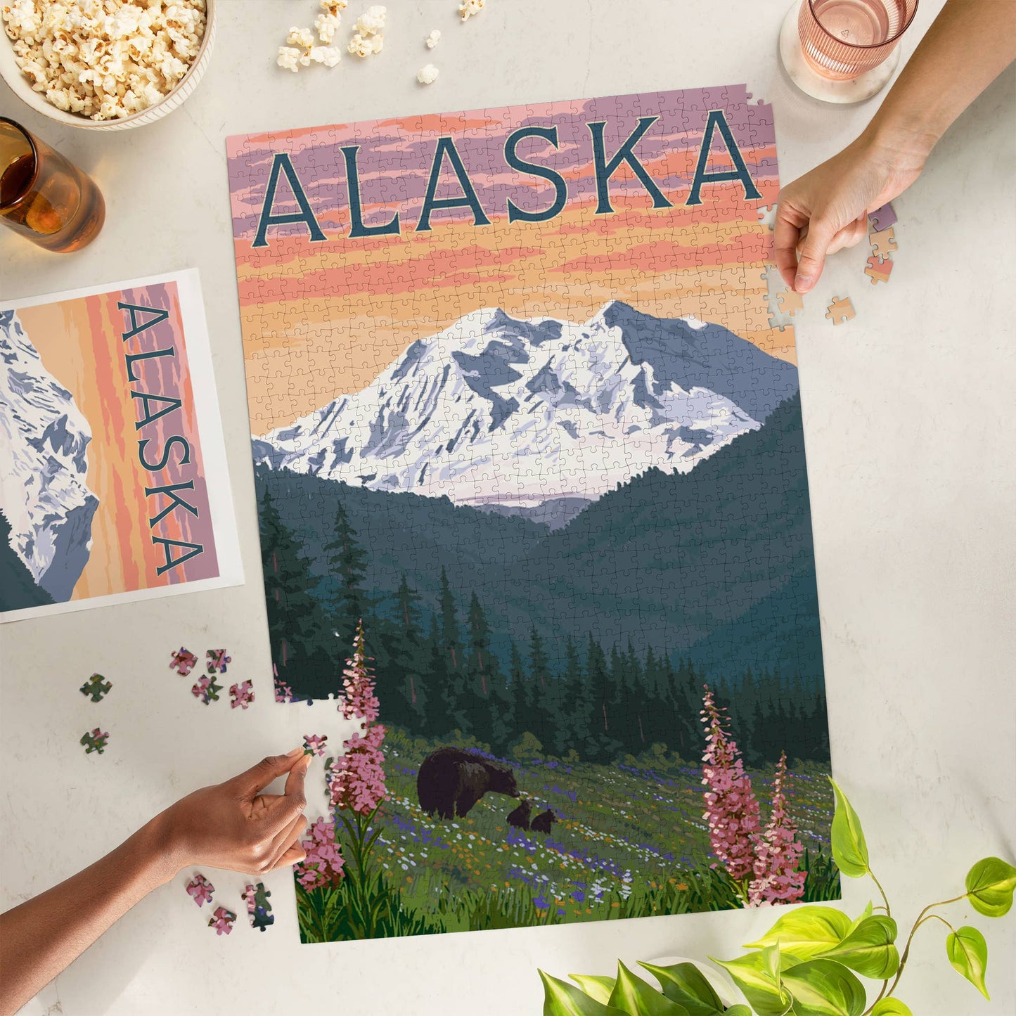 Denali and Fireweed Landscape 1000 Piece Puzzle