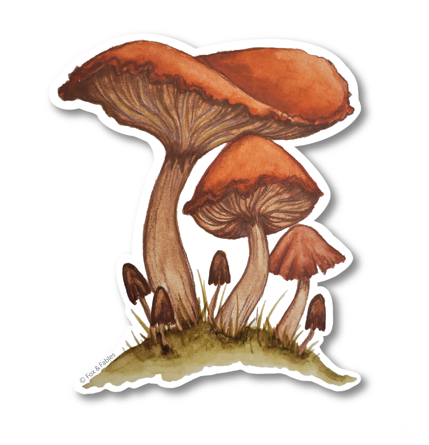 Mushroom Bunch Sticker by Fox & Fables