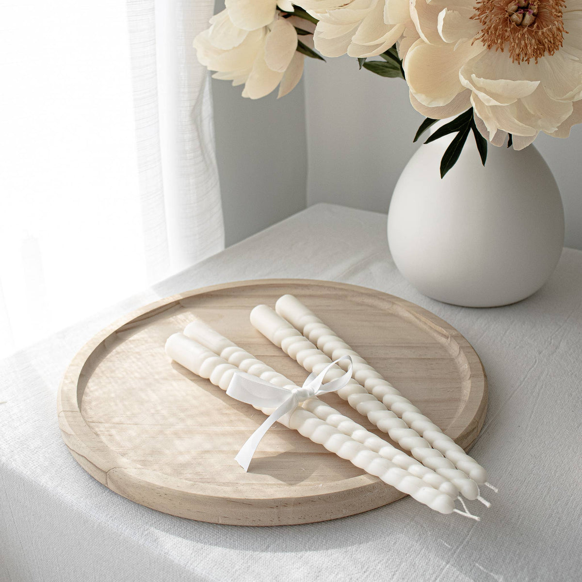 Swirl Taper Soy Wax Candles by Glowing Harmony Candle Co.