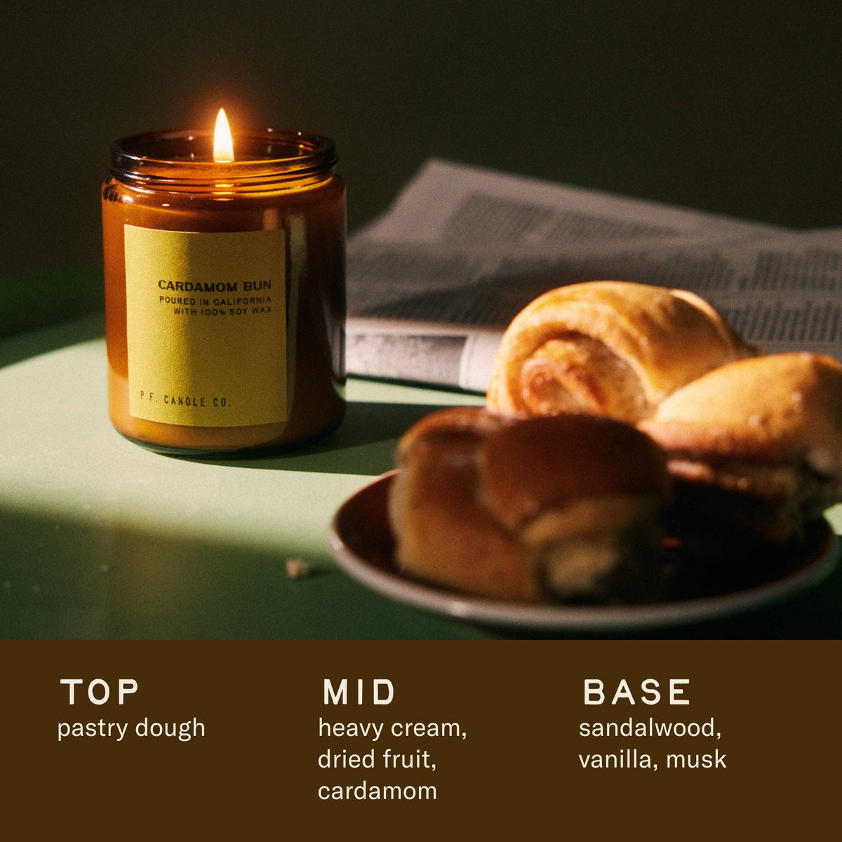 Cardamom Bun – 7.2 oz Soy Candle by P.F. Candle Co.