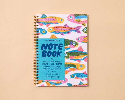 Rainbow Trout Fish Spiral Lined Notebook by And We Are Here
