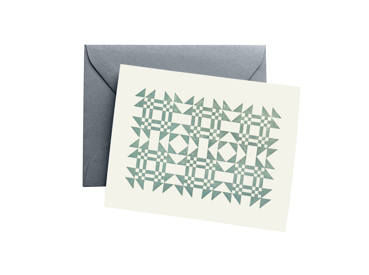 Cozy Quilt Letterpress Greeting Card by Studio Portmanteau