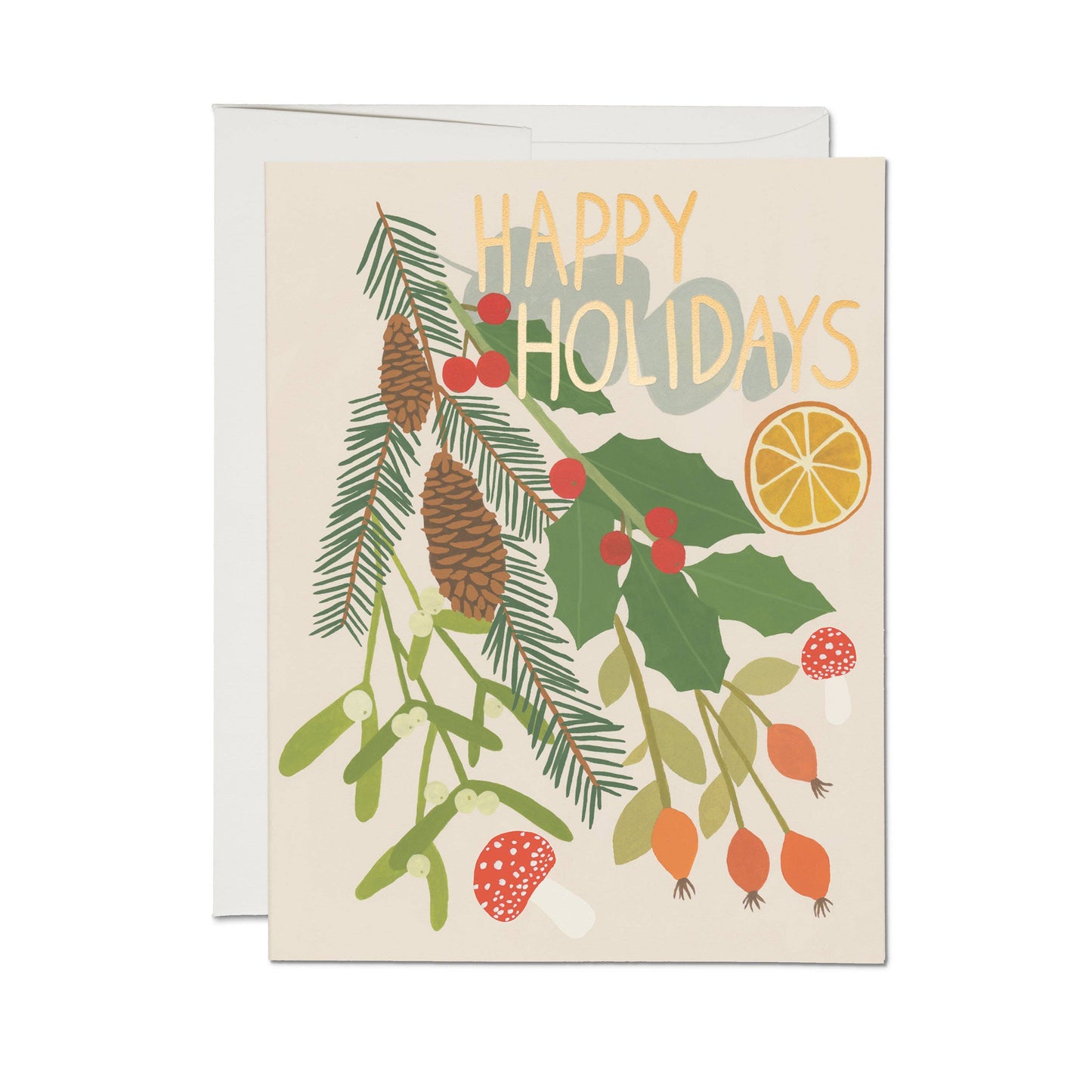 Holiday Greens Greeting Card by Red Cap Cards