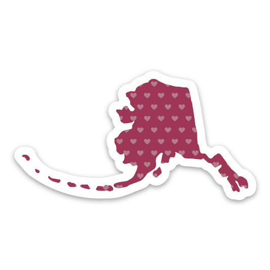 Alaska Pink Hearts Sticker by Printworthy