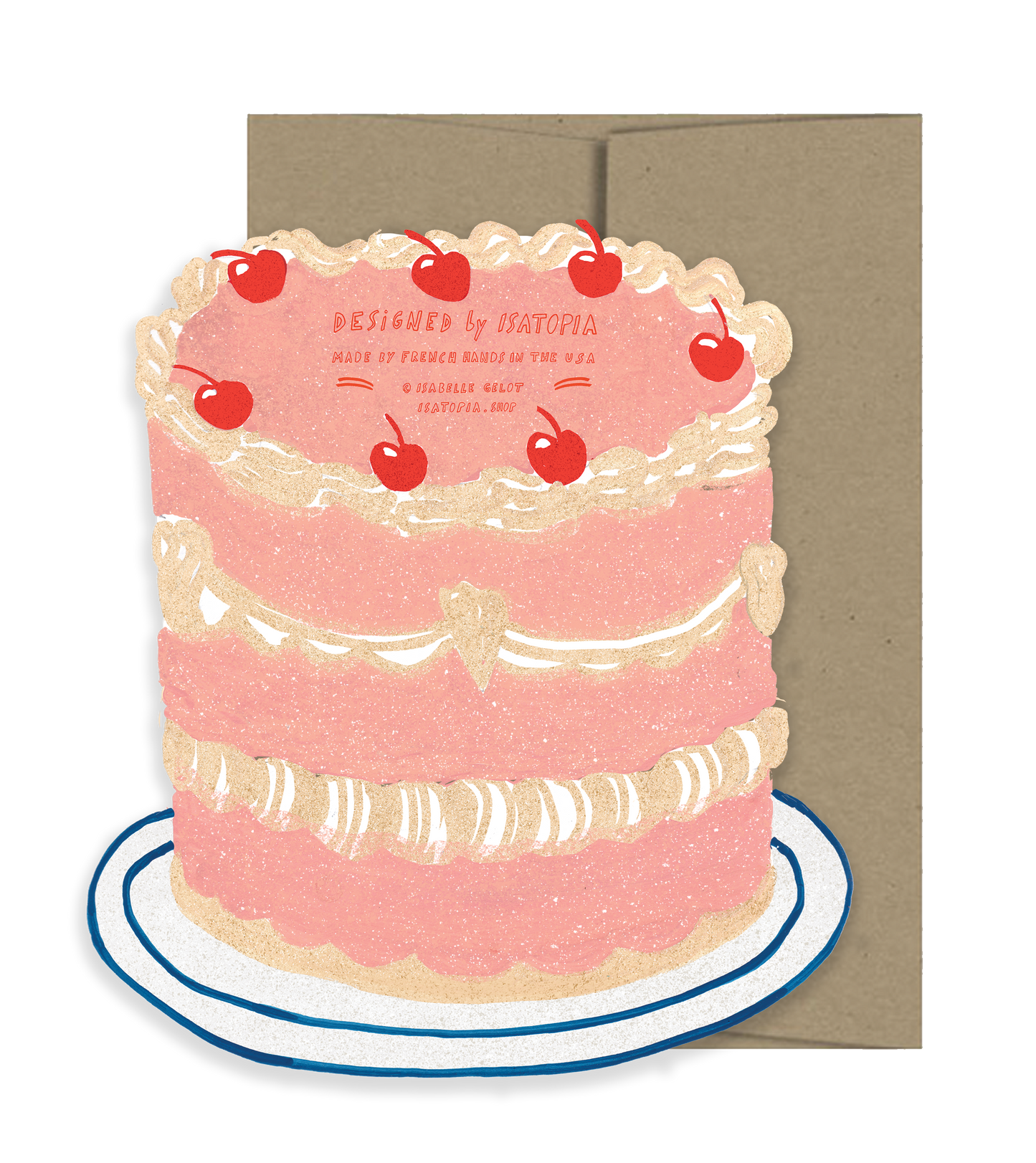 Party Cake - Die Cut Card by Isatopia