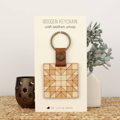 Quilt Block Keychain by Oh, Little Wren