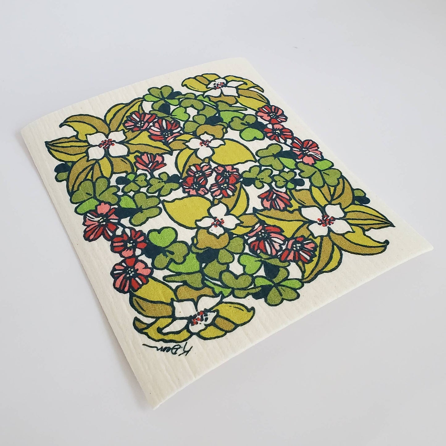 Bunchberry Swedish Dishcloth by Little Green