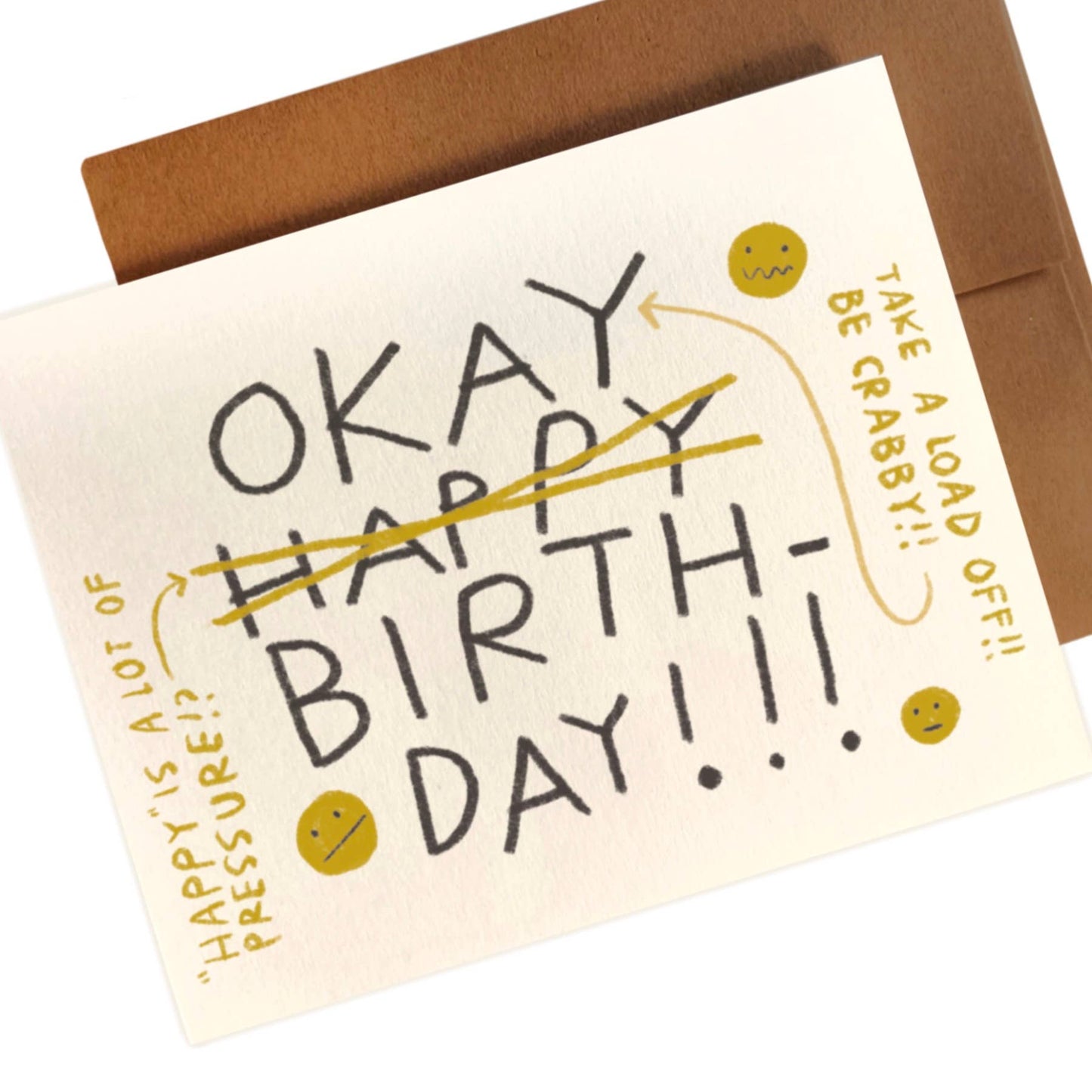 Happy is A Lot of Pressure! Birthday Card by Rani Ban