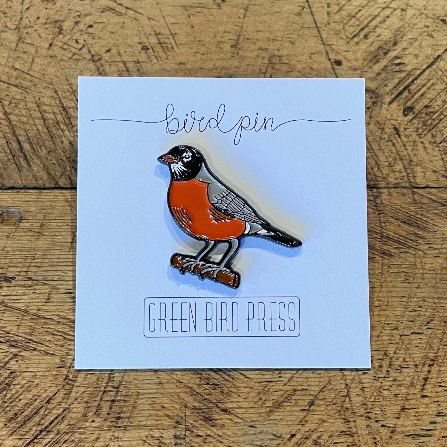 American Robin Enamel Pin by Green Bird Press