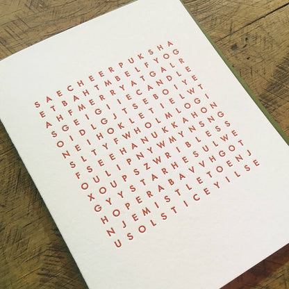 Holiday Word Search Letterpress Card by Green Bird Press
