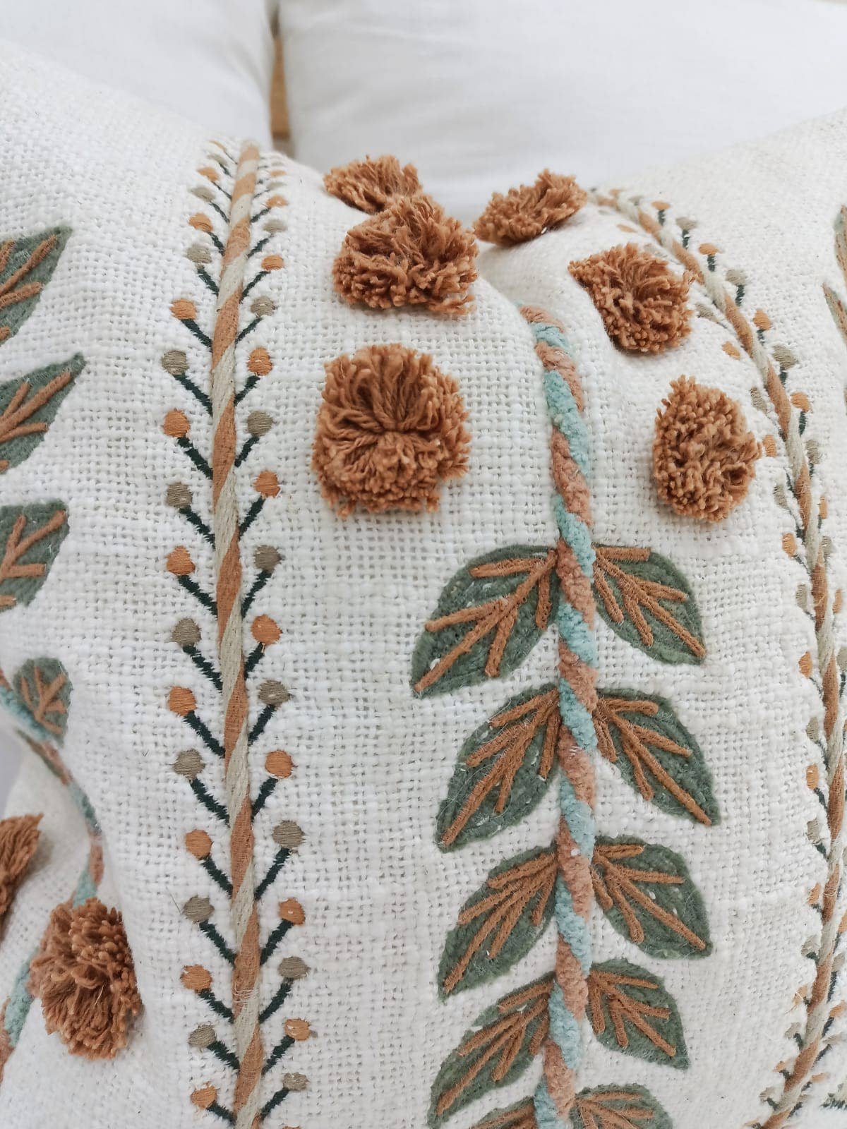 Pom Pom Leaf 18" x 18" Throw Pillow | Terra