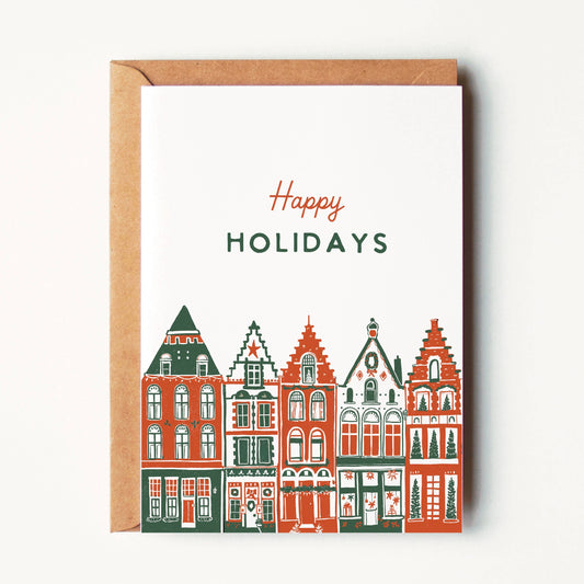 Christmas Village Greeting Card by Kaari & Co.