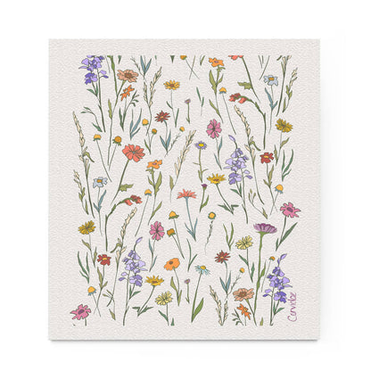 Prairie Wildflowers Swedish Dishcloth by Corvidae
