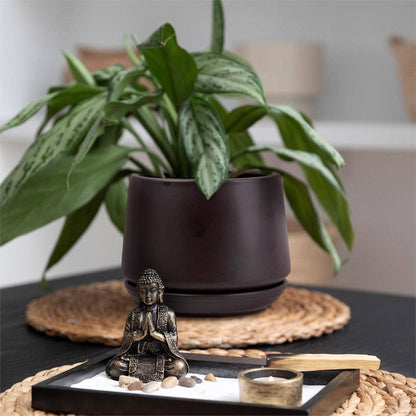 Matte Black Ceramic 6" Planter by Truu Design