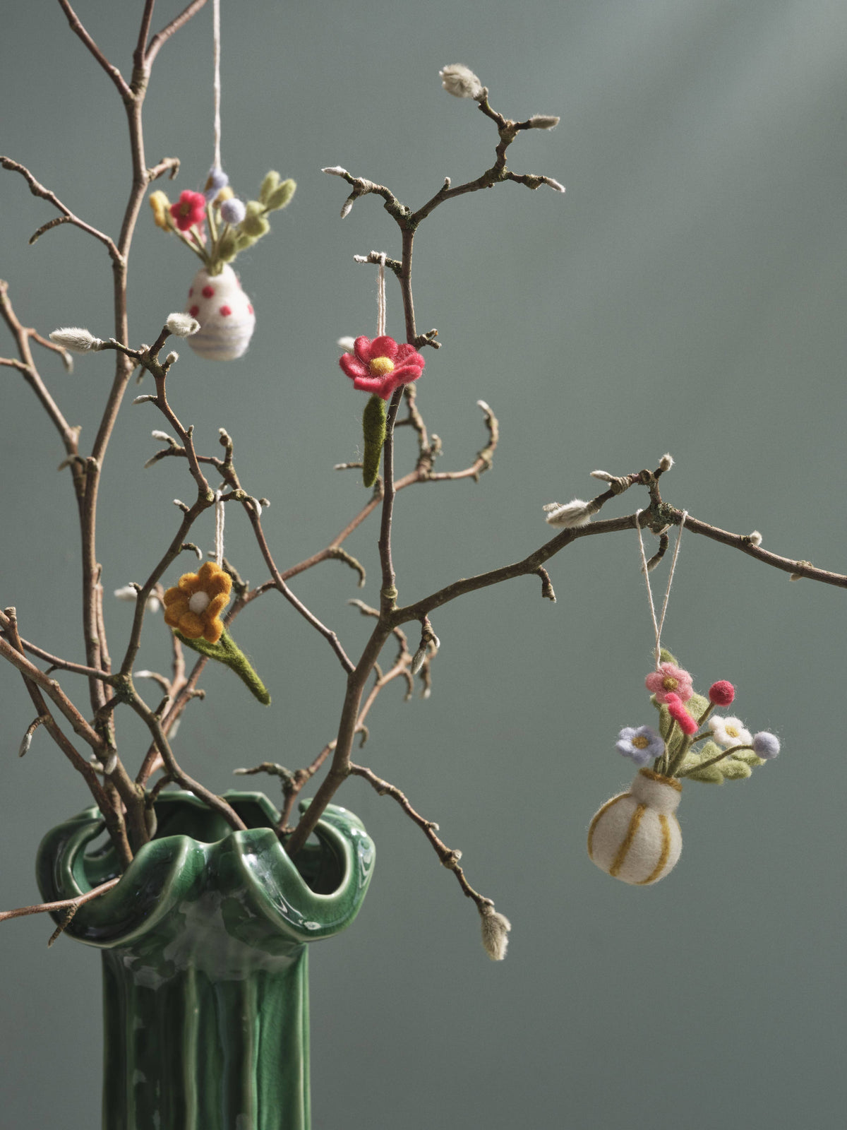 Felted Striped Vase Ornament by Gry and Sif