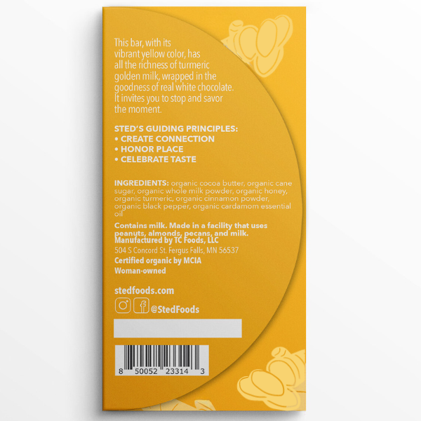 Golden Milk Mini Chocolate Bar by Sted Foods