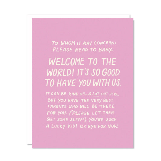 Welcome to the World Baby Card by Odd Daughter Paper Co.